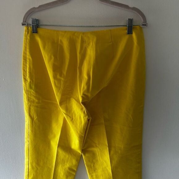 Lafayette 148 Canary Yellow Pull On Cropped Pants Size 10 Business Vibrant - Picture 6 of 9
